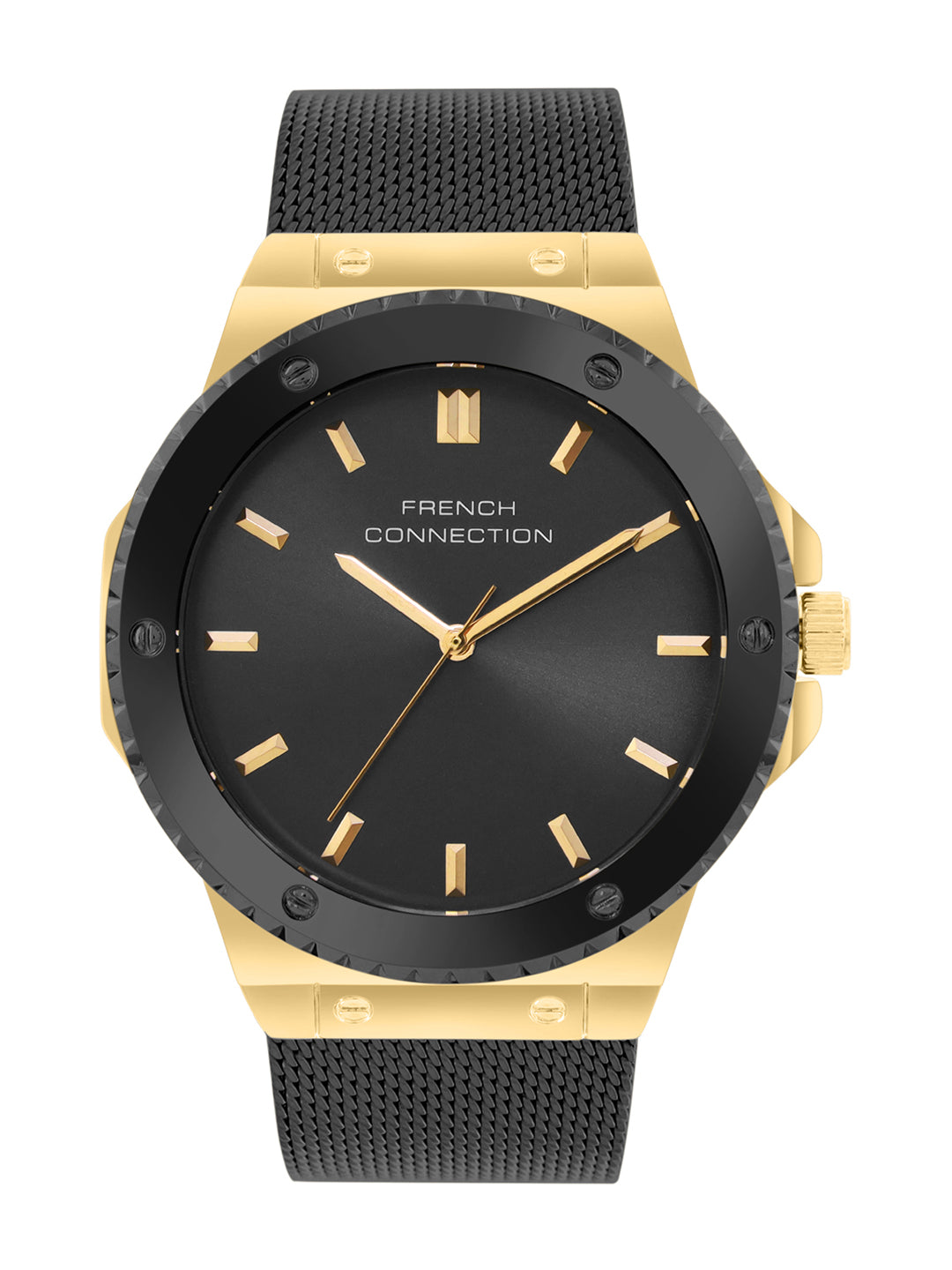 French Connection Black Dial Analog Watch for Men's - FCB4BM