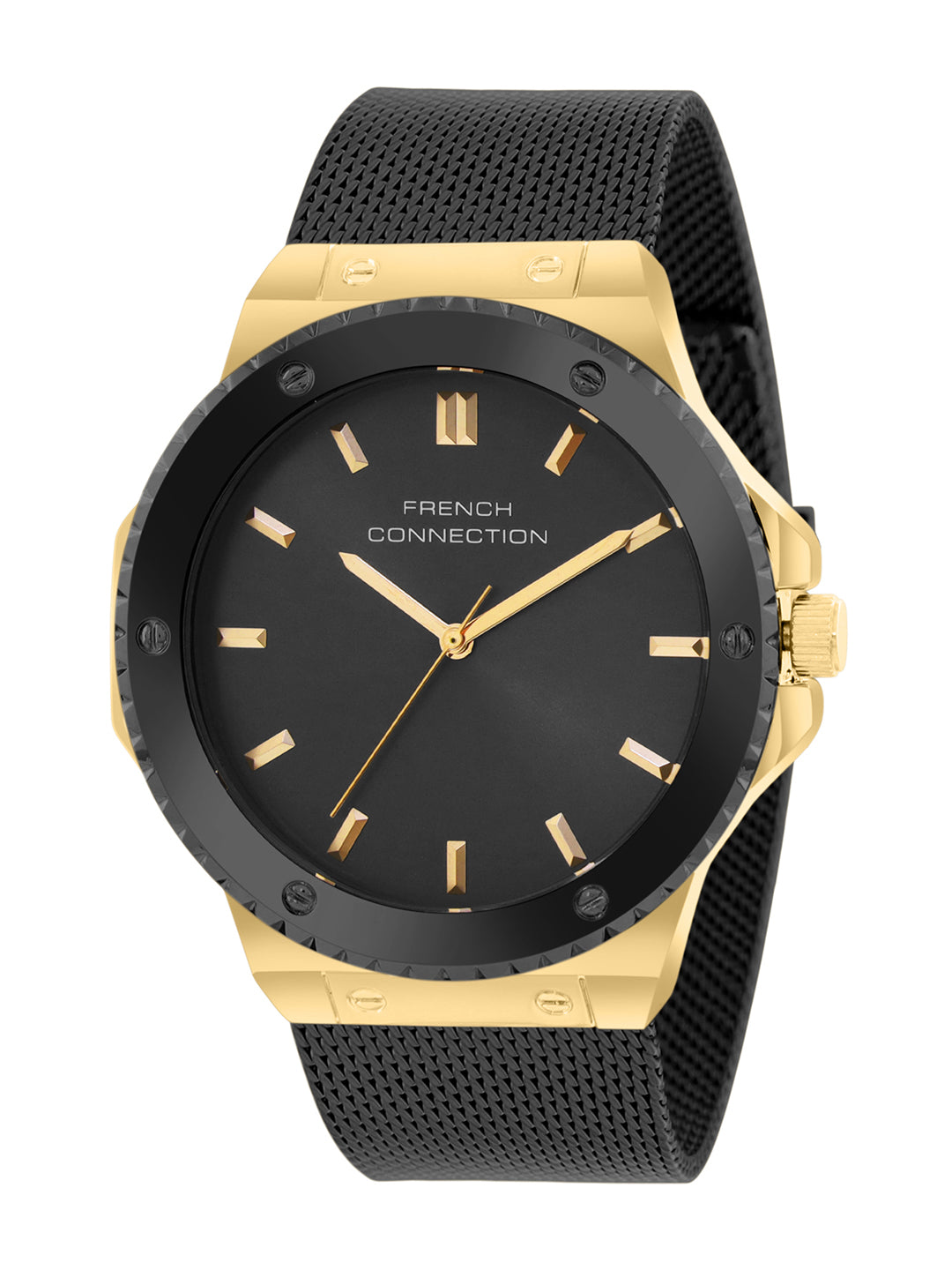 French Connection Black Dial Analog Watch for Men's - FCB4BM