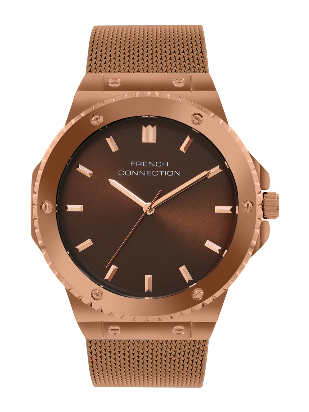 French Connection Brown Dial Analog Watch for Men's - FCB4BRM