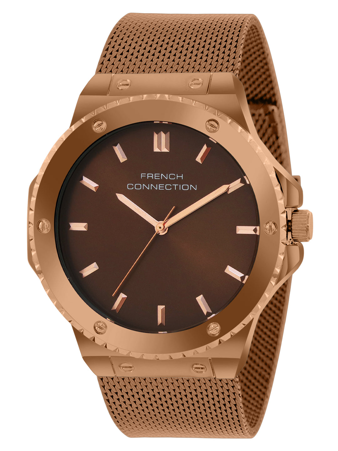 French Connection Brown Dial Analog Watch for Men's - FCB4BRM