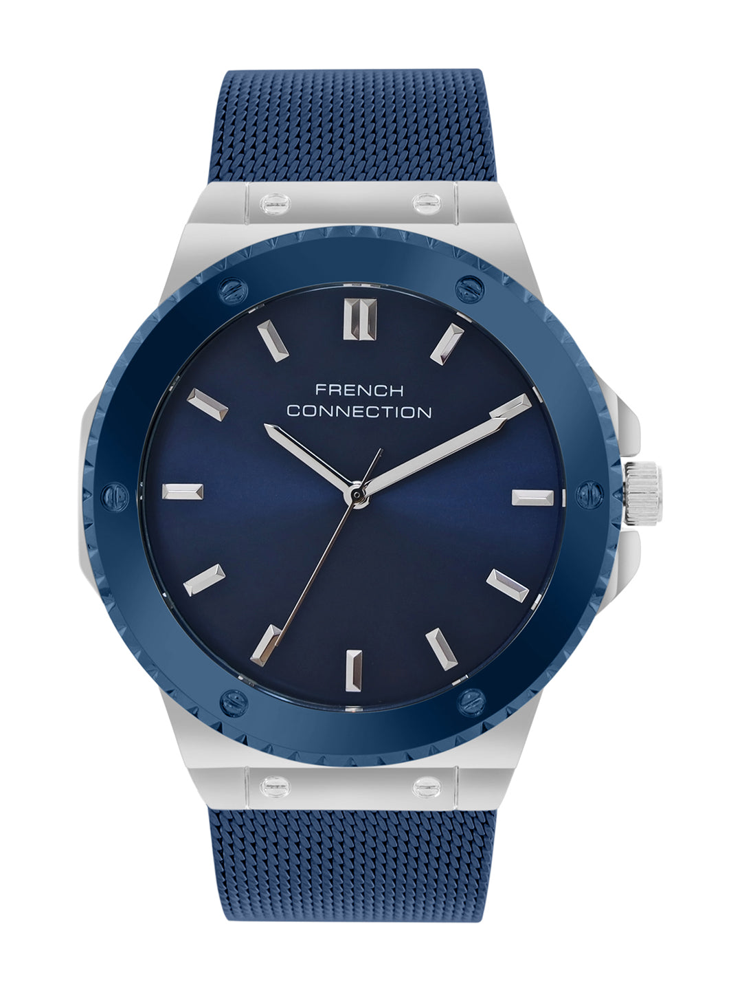 French Connection Blue Dial Analog Watch for Men's - FCB4UM