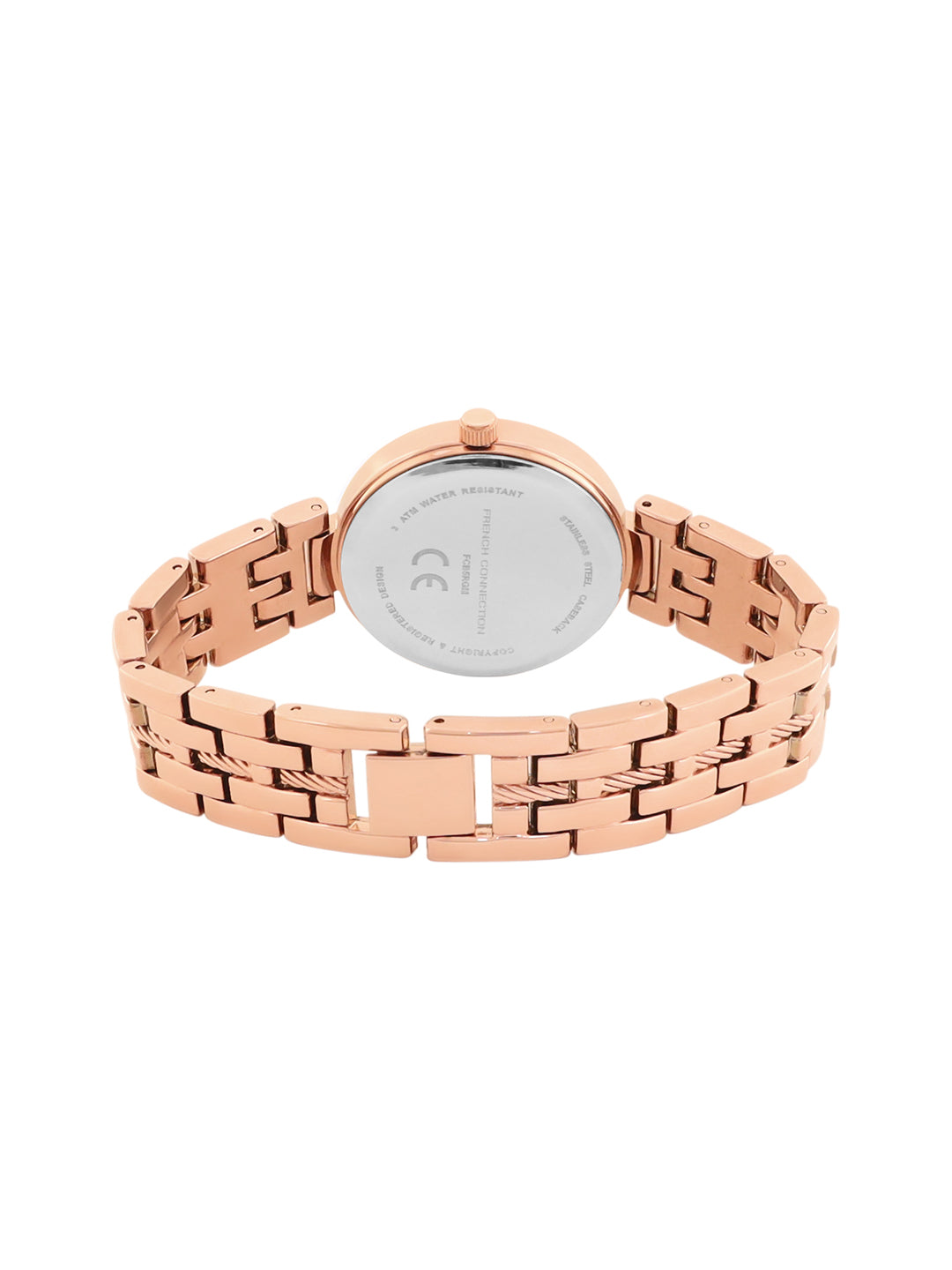 French connection Women Embellished Dial & Stainless Steel Analogue Watch FCB5RGM