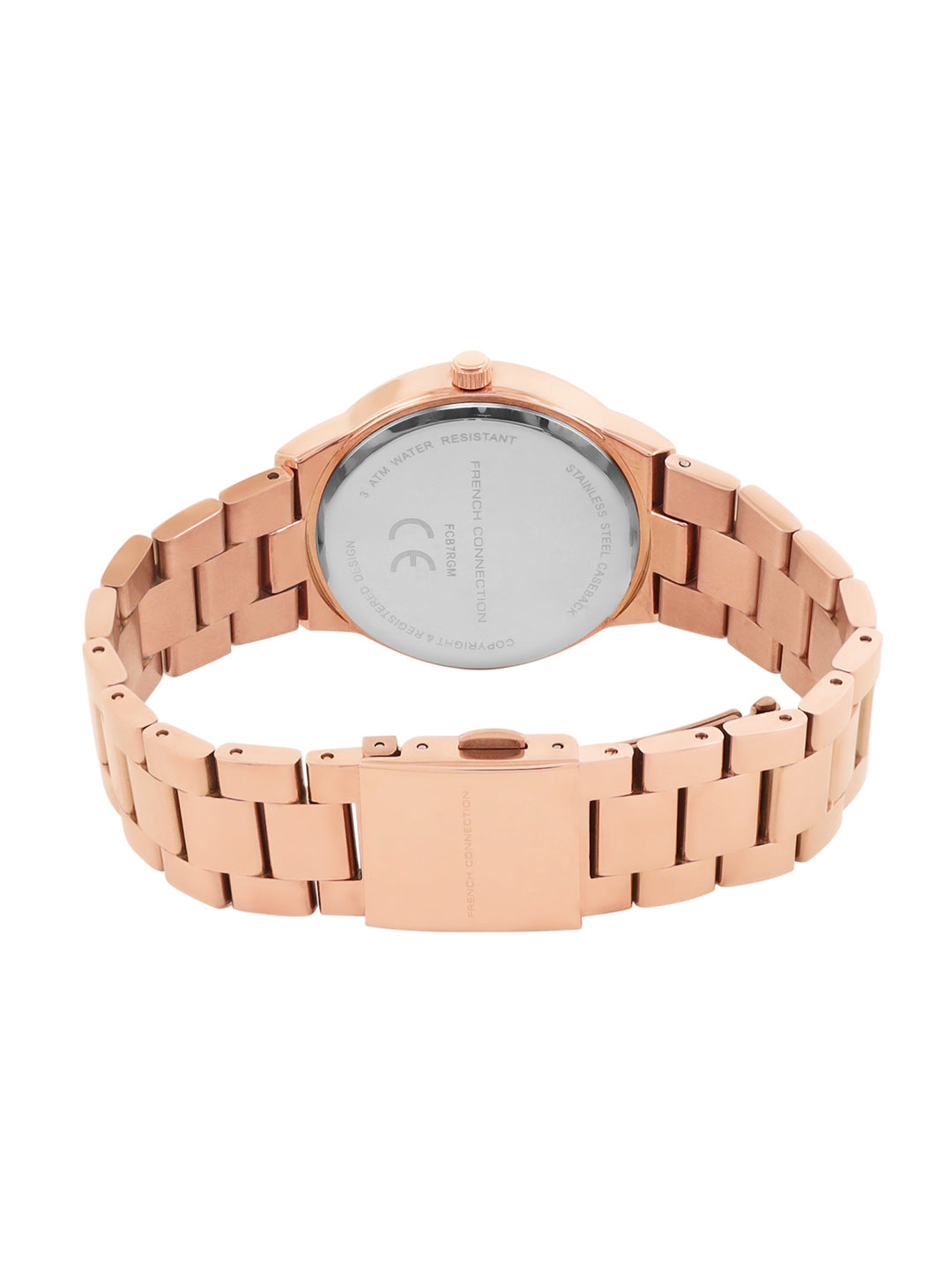 French Connection Rosegold Dial Analog Watch for Women's - FCB7RGM