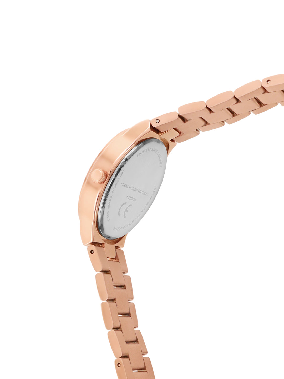 French Connection Rosegold Dial Analog Watch for Women's - FCB7RGM