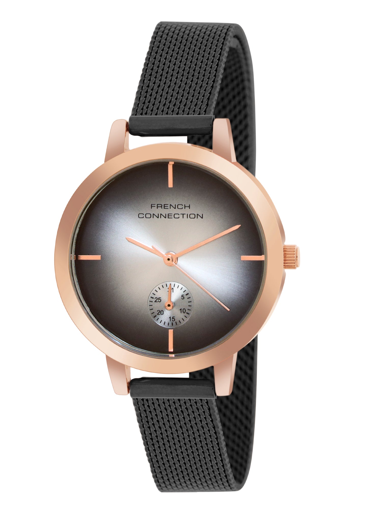 French Connection Black Dial Dated Watch for Women's - FCB8BM