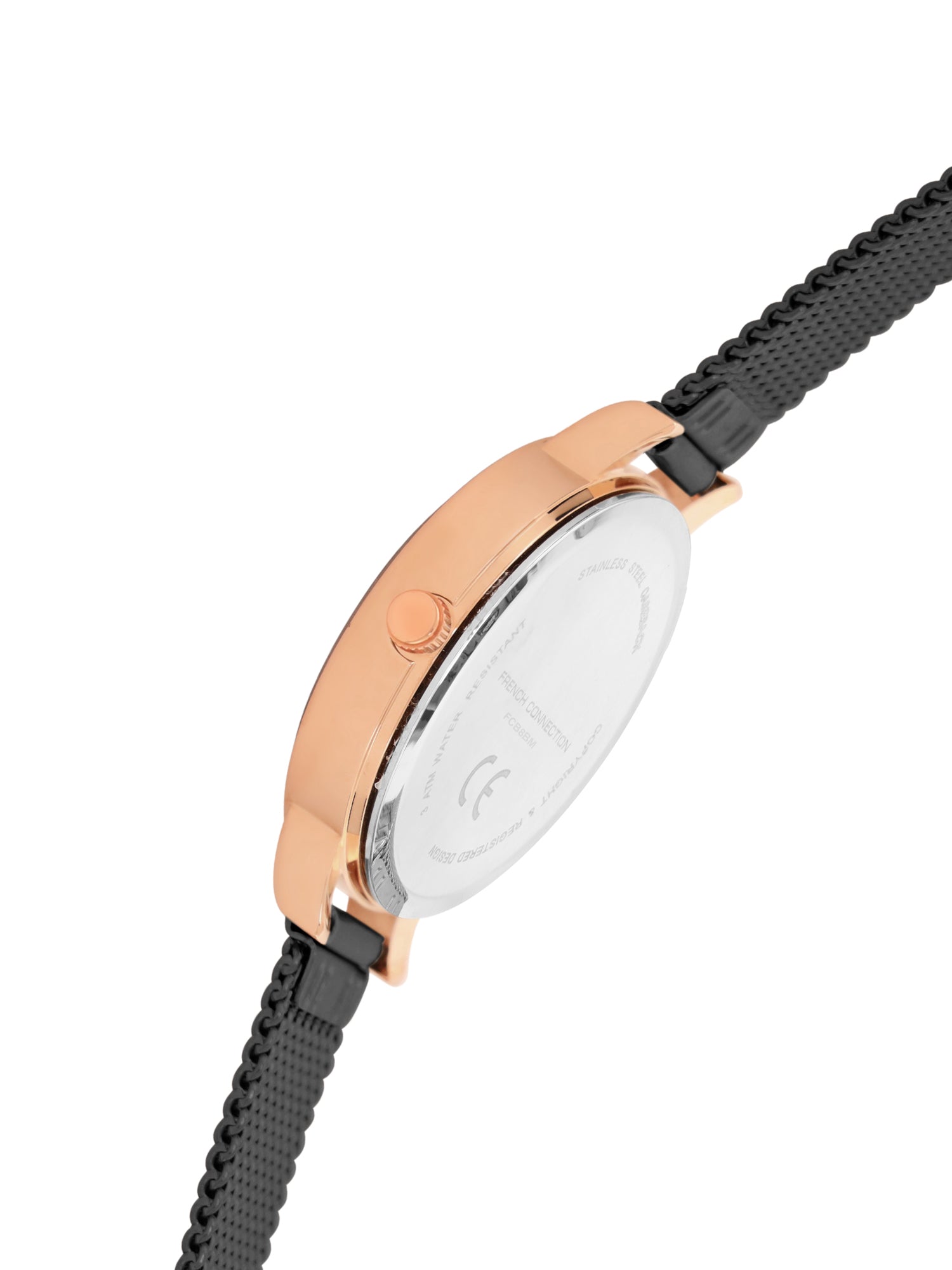 French Connection Black Dial Dated Watch for Women's - FCB8BM