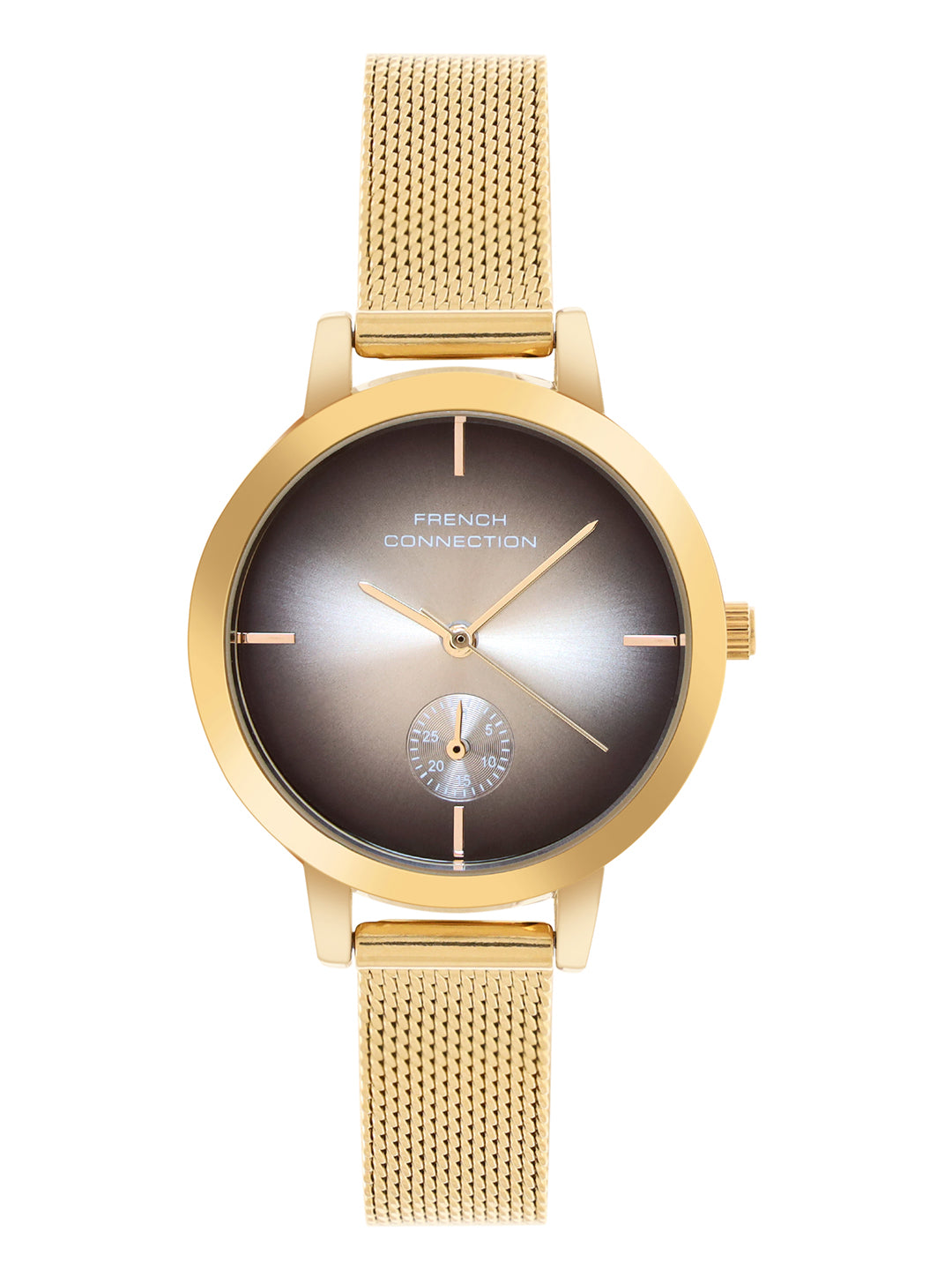 French Connection Gold Dial Dated Watch for Women's - FCB8GM