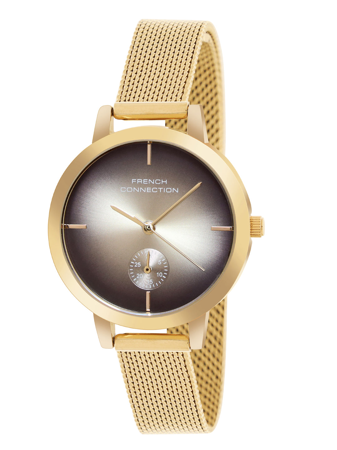 French Connection Gold Dial Dated Watch for Women's - FCB8GM
