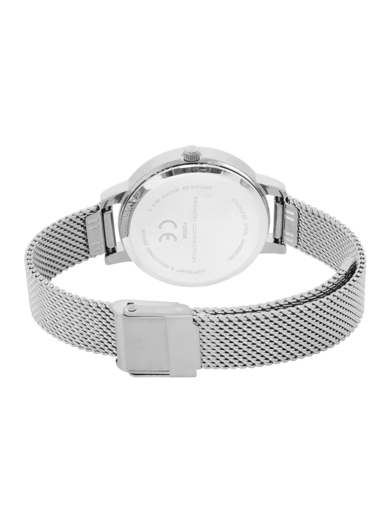 French Connection Black Dial Dated Watch for Women's - FCB8SM