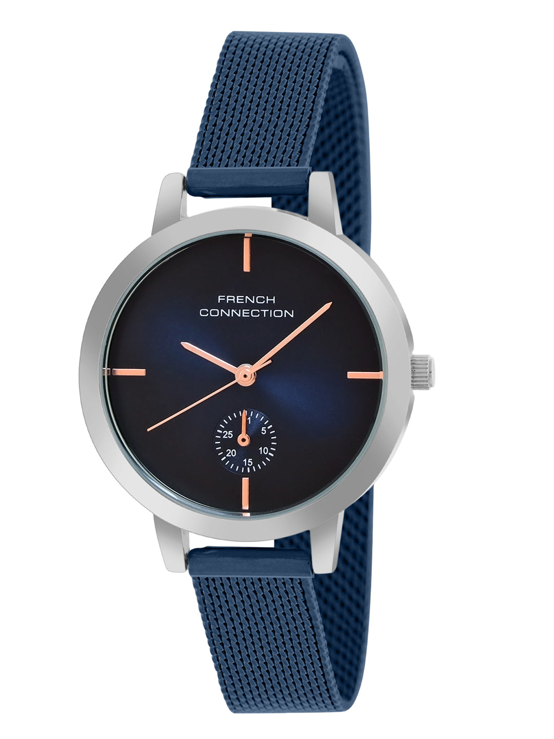 French Connection Blue Dial Dated Watch for Women's - FCB8UM