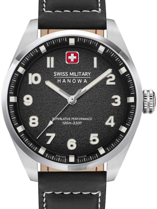 Swiss Military Hanowa SMWGA0001505 WATCHMAN - Swiss Made Round Black watch for men