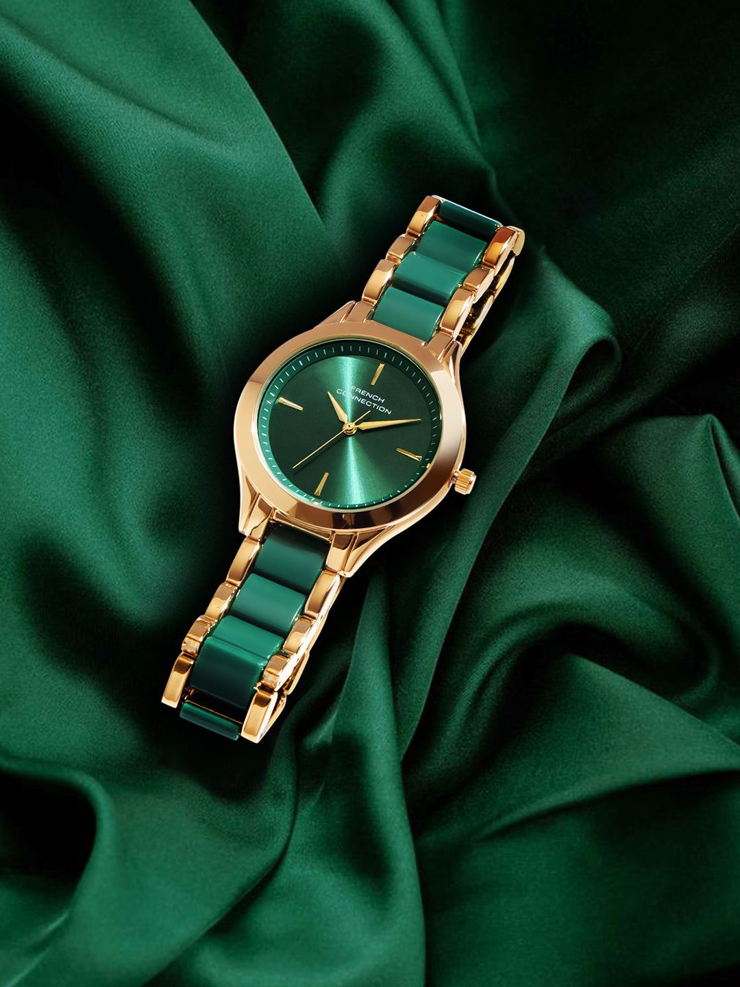 French Connection Green Dial Analog Watch for Women's - FCB9NGM