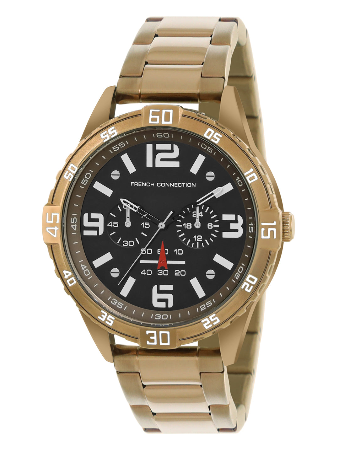 French Connection Black Dial Multifunction Watch for Men's - FCC04KHM