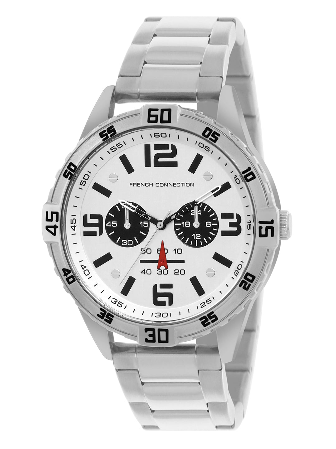 French Connection Silver Dial Multifunction Watch for Men's - FCC04SM