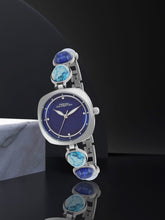 French Connection Sunray Blue Round Dial With Stone Strap Watch - For Womens FCD2USM
