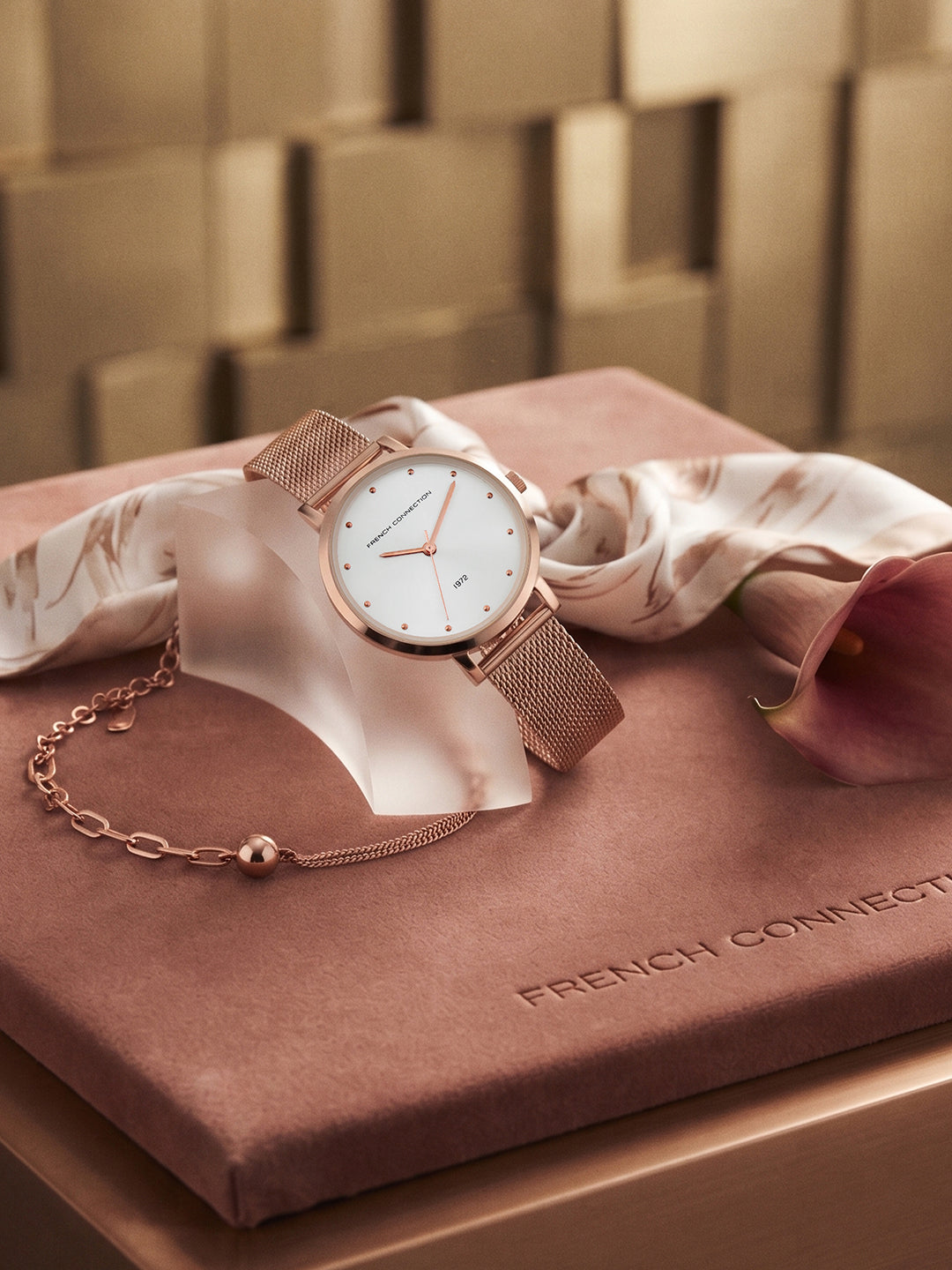 French Connection Women Analog Watch Gift Set with Stylish Dial and Premium Strap-FCGS07-A