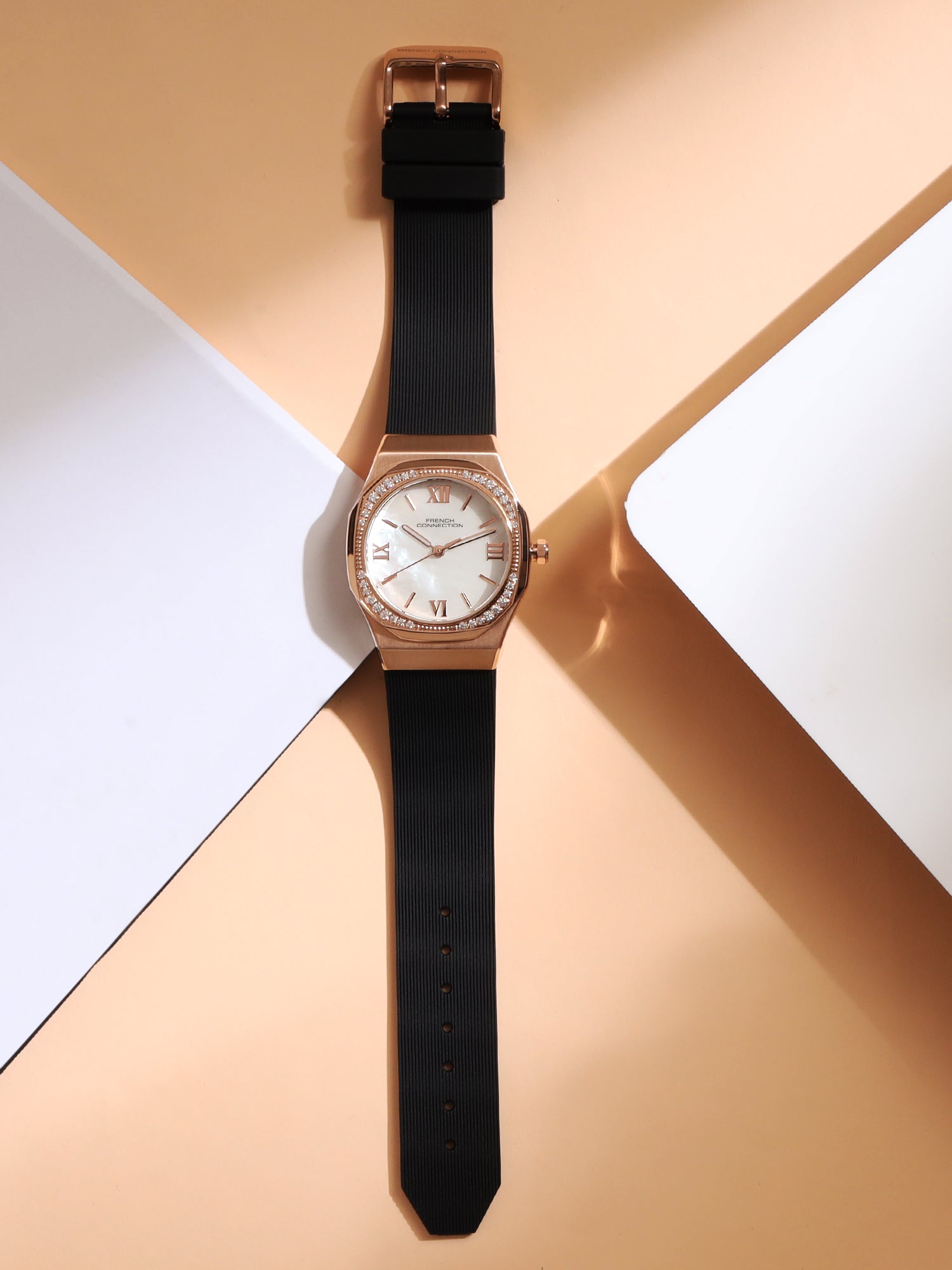 French Connection White Dial Analog Watch for Women's - FCH002BL-R