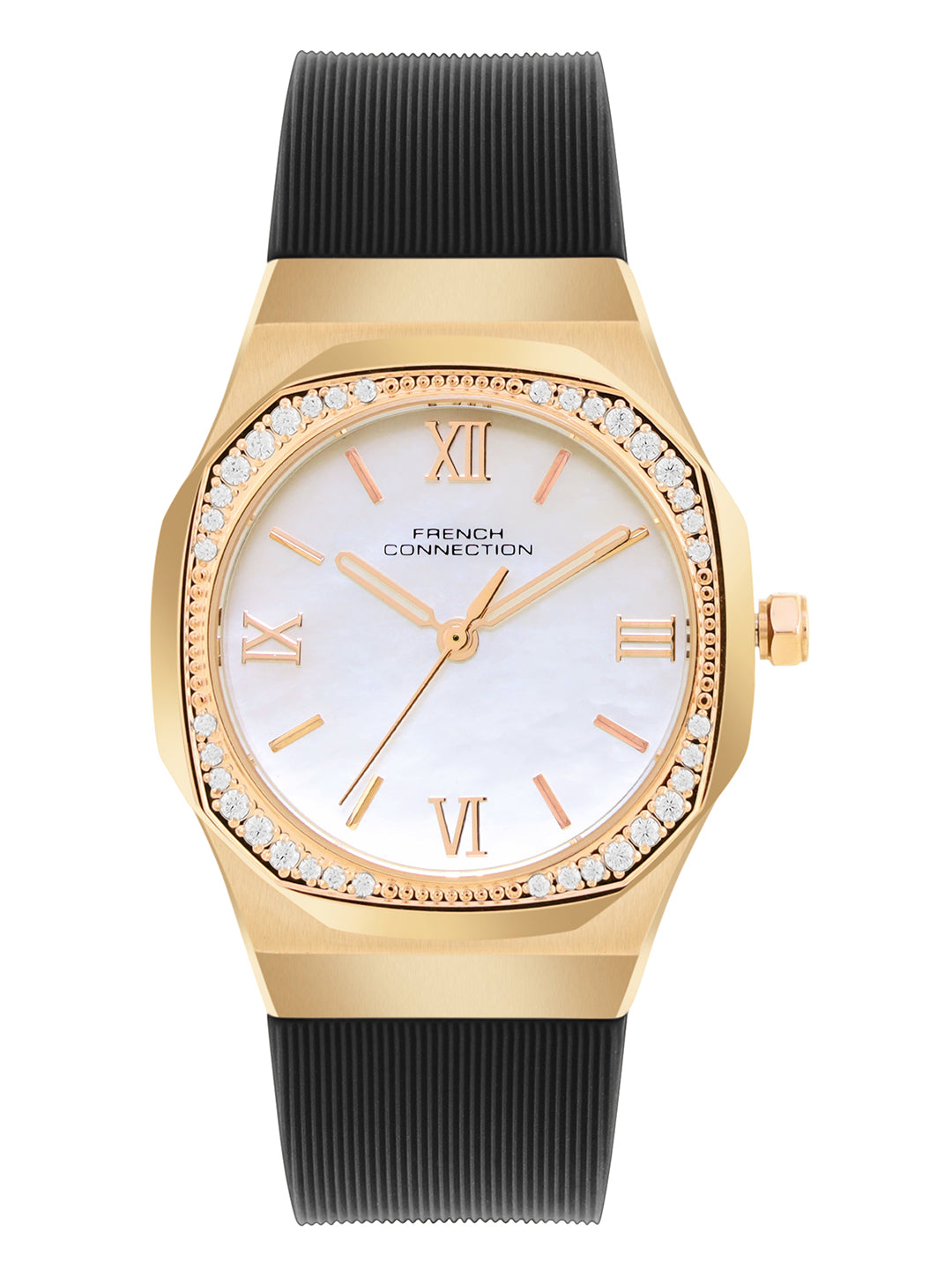 French Connection White Dial Analog Watch for Women's - FCH002BL