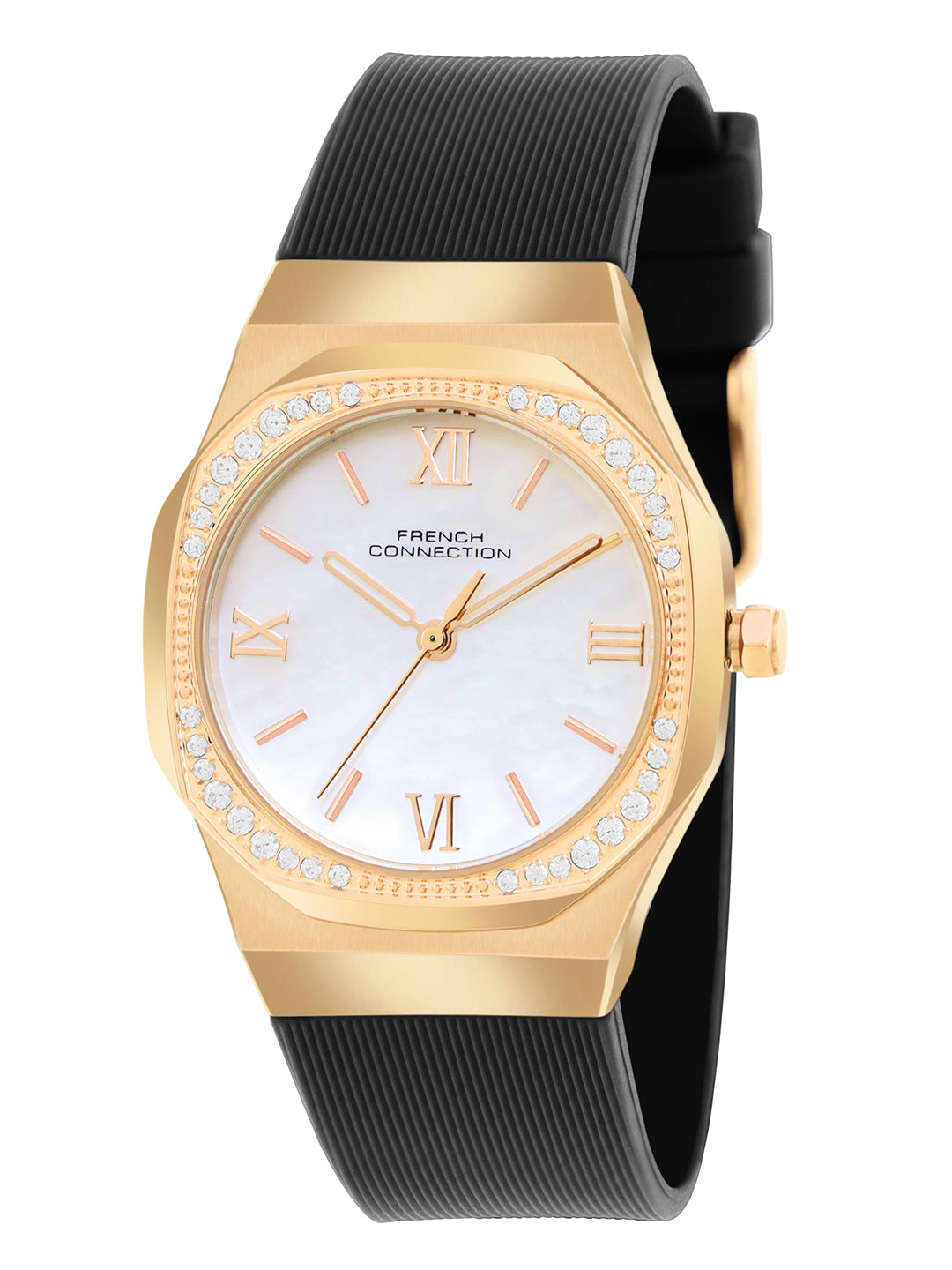 French Connection White Dial Analog Watch for Women's - FCH002BL