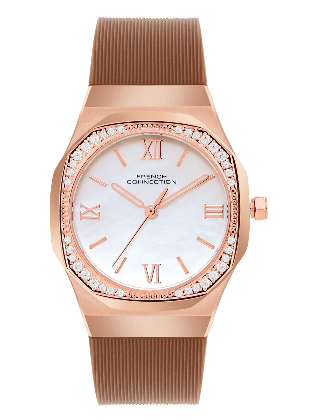 French Connection White Dial Analog Watch for Women's - FCH002BRL