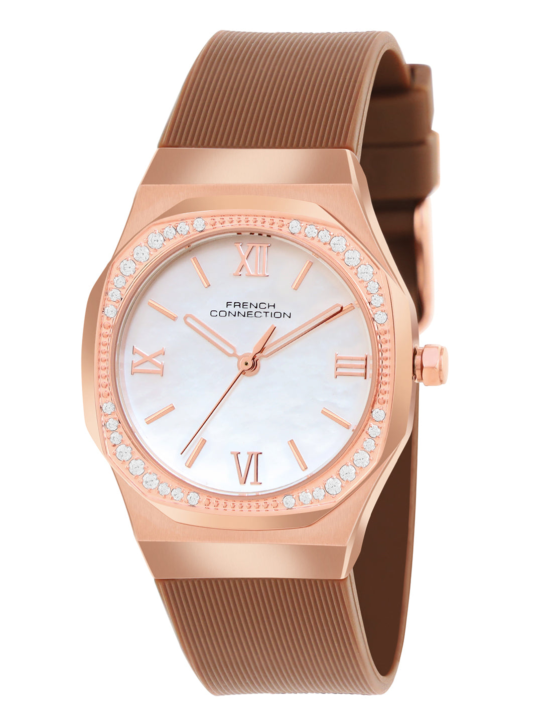 French Connection White Dial Analog Watch for Women's - FCH002BRL