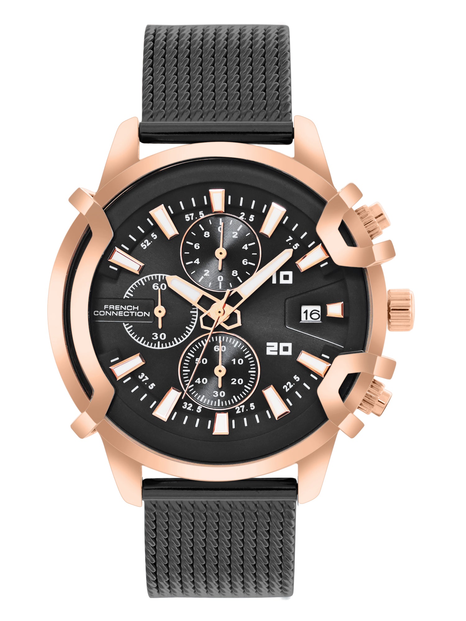 French Connection Black Dial Chronograph Watch for Men's - FCH003BM