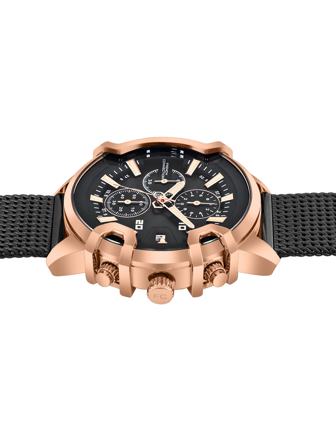 French Connection Black Dial Chronograph Watch for Men's - FCH003BM