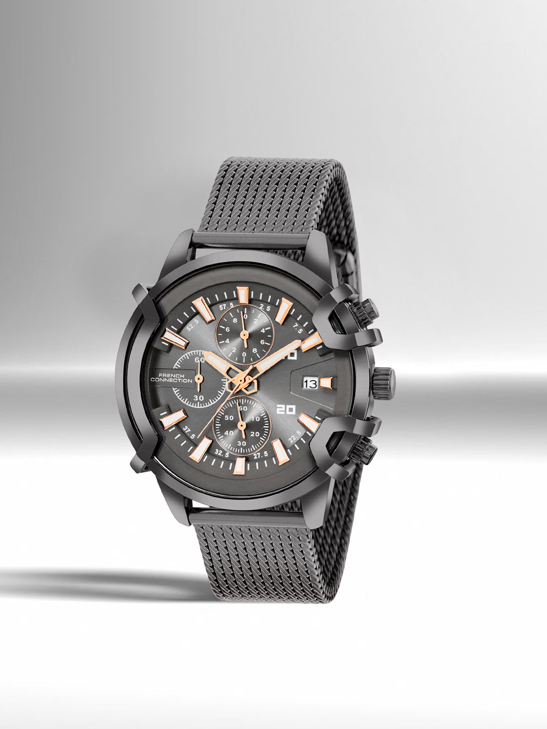French Connection Grey Dial Chronograph Watch for Men's - FCH003GNM