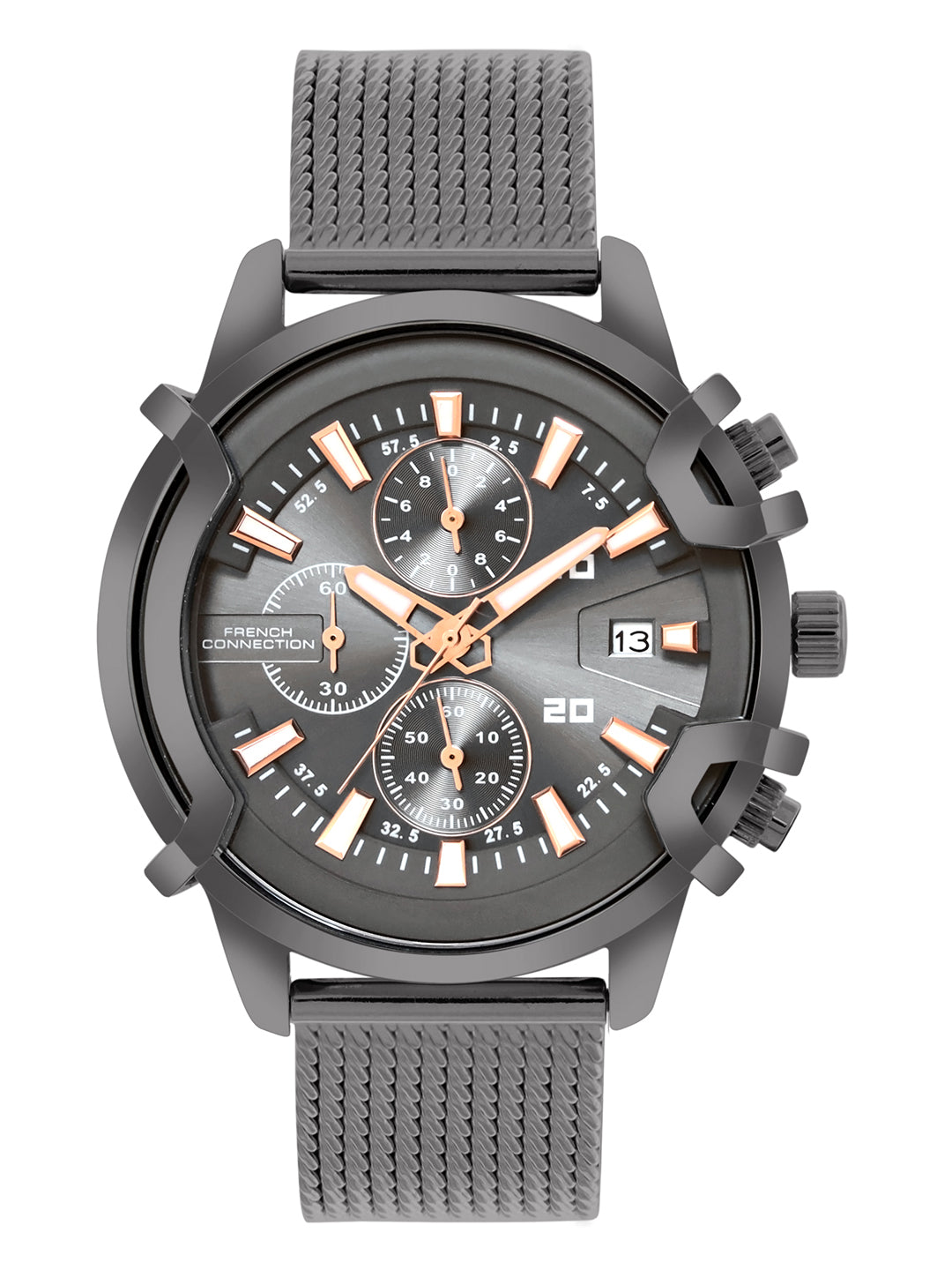 French Connection Grey Dial Chronograph Watch for Men's - FCH003GNM