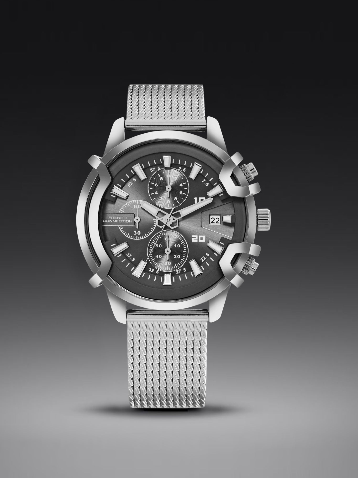French Connection Grey Dial Chronograph Watch for Men's - FCH003SM