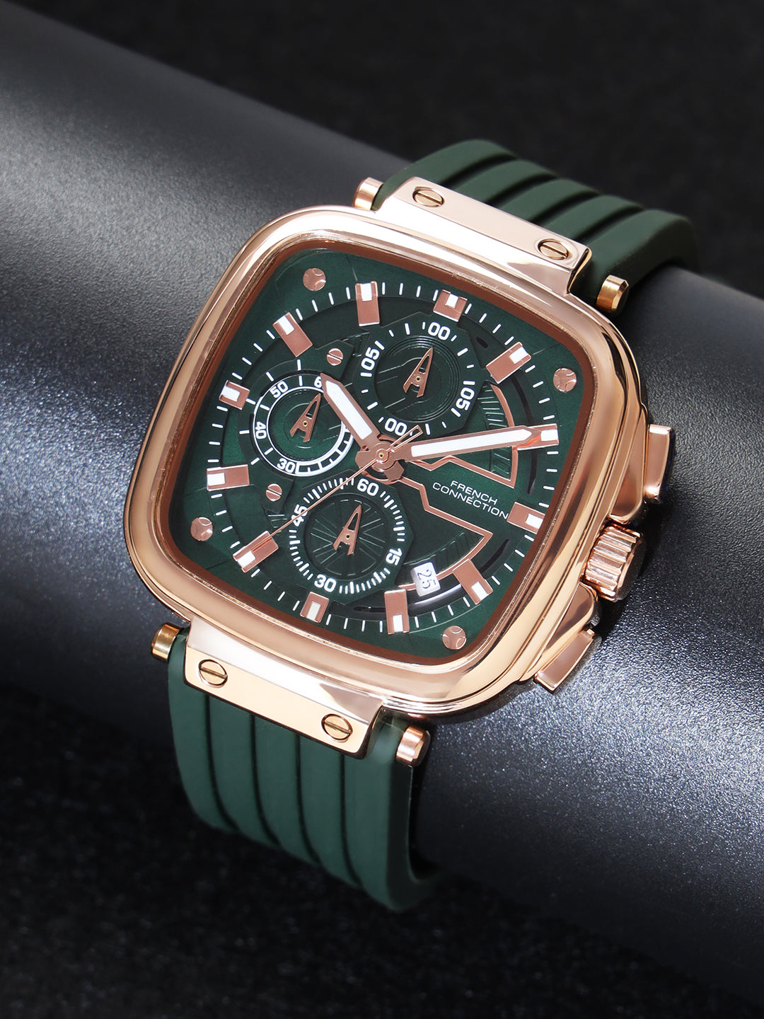 French Connection Green Dial Chronograph Watch for Men's - FCH004NL-R Green / Chronograph Watch