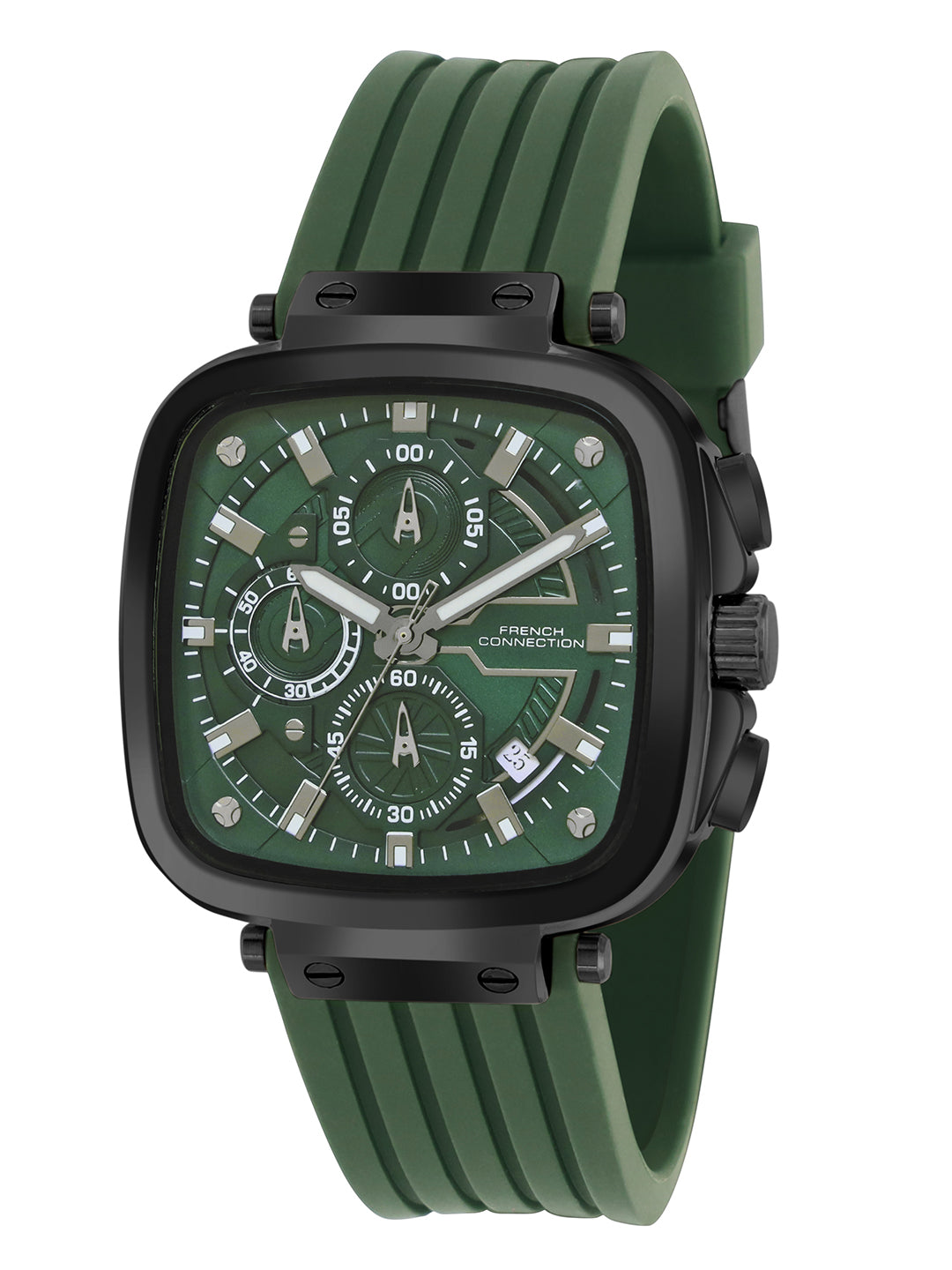 French Connection Green Dial Chronograph Watch for Men's - FCH004NL