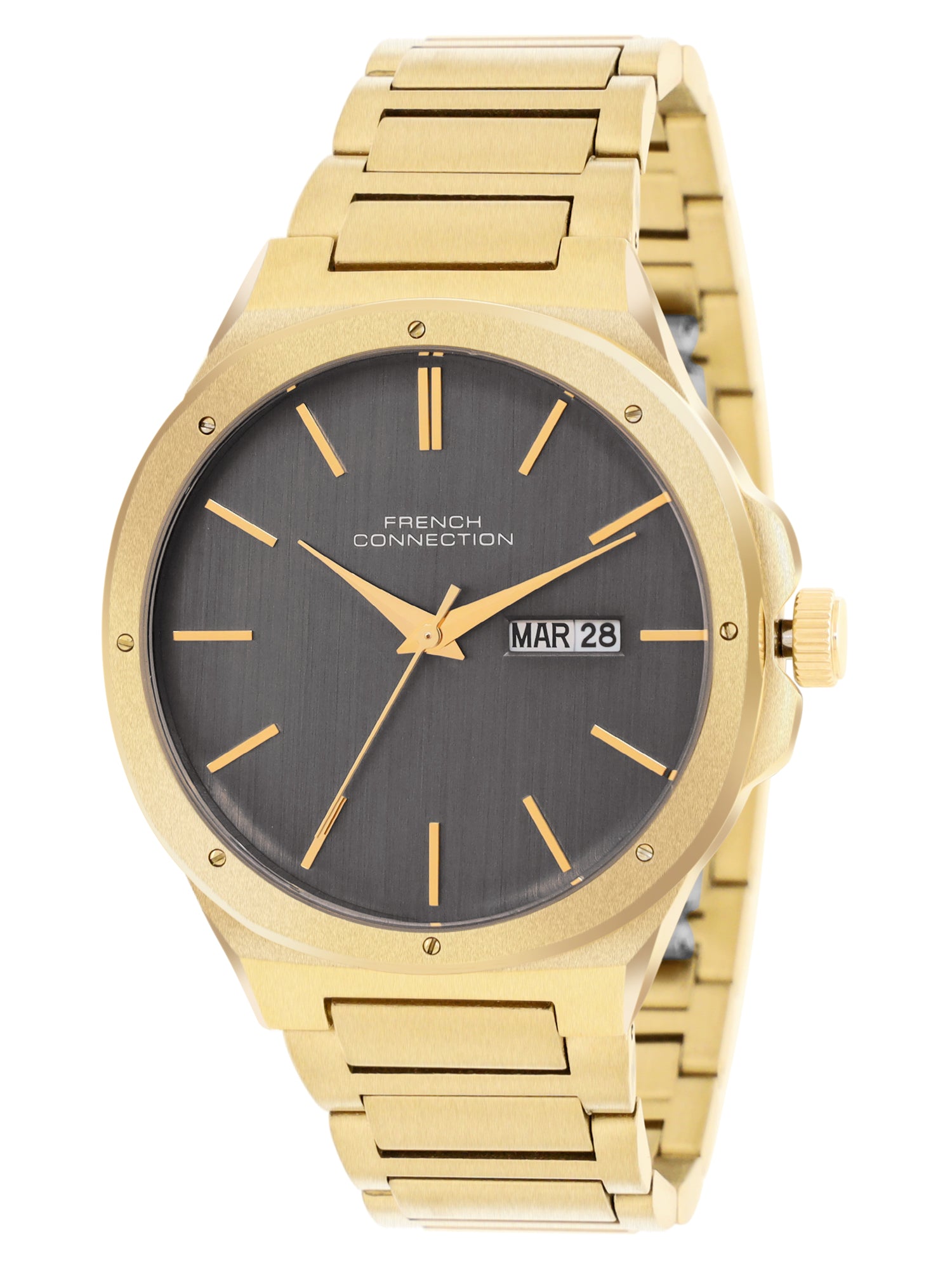 French connection Uno Grey10C Round Dial Mens Analogue Watch FCH04GM