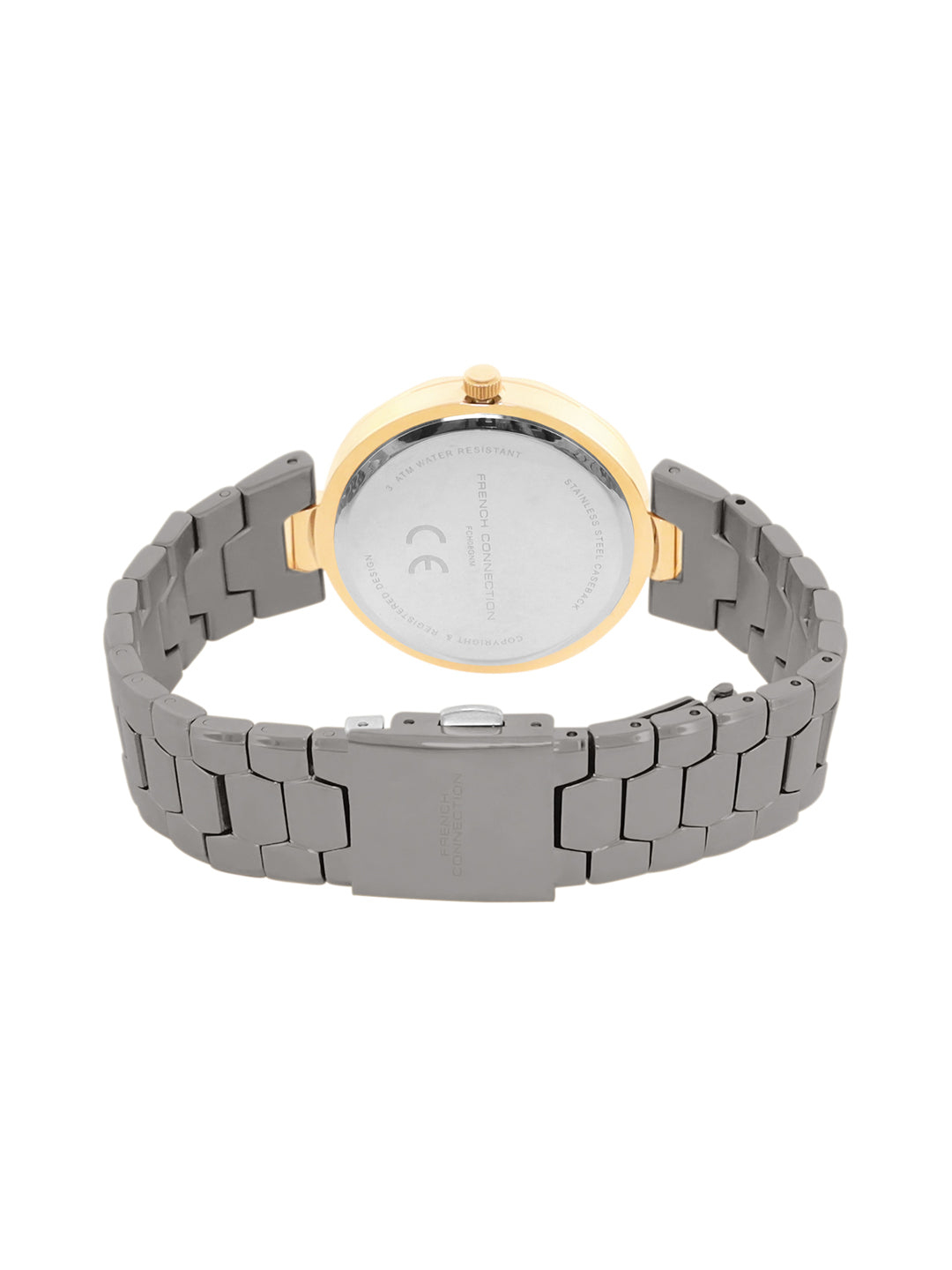 French connection Women Dial & Stainless Steel Bracelet Style Straps Analogue Watch FCH08GNM