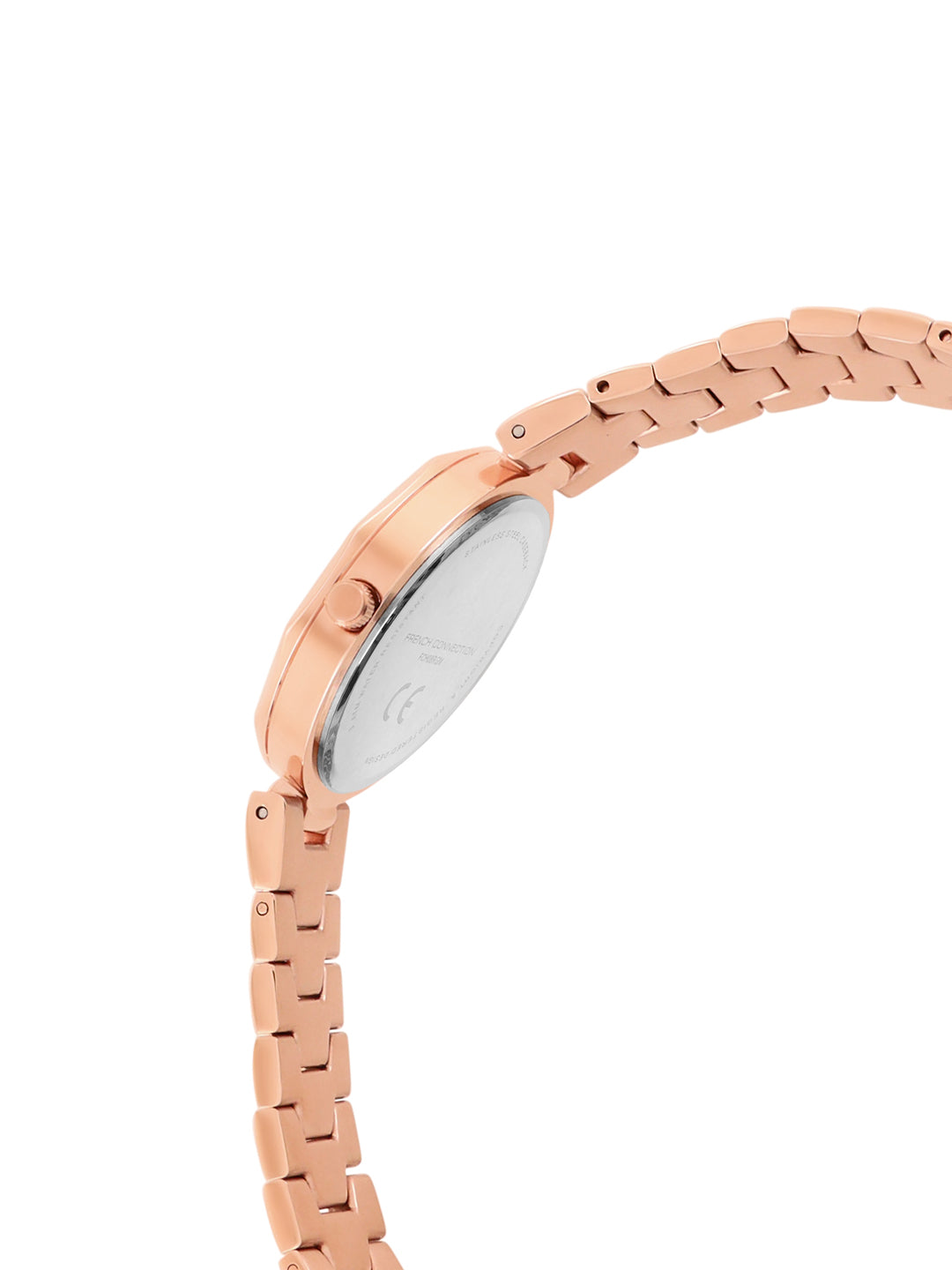 French connection Women Embellished Dial & Stainless Steel Bracelet Style Straps Analogue Watch FCH08RGM