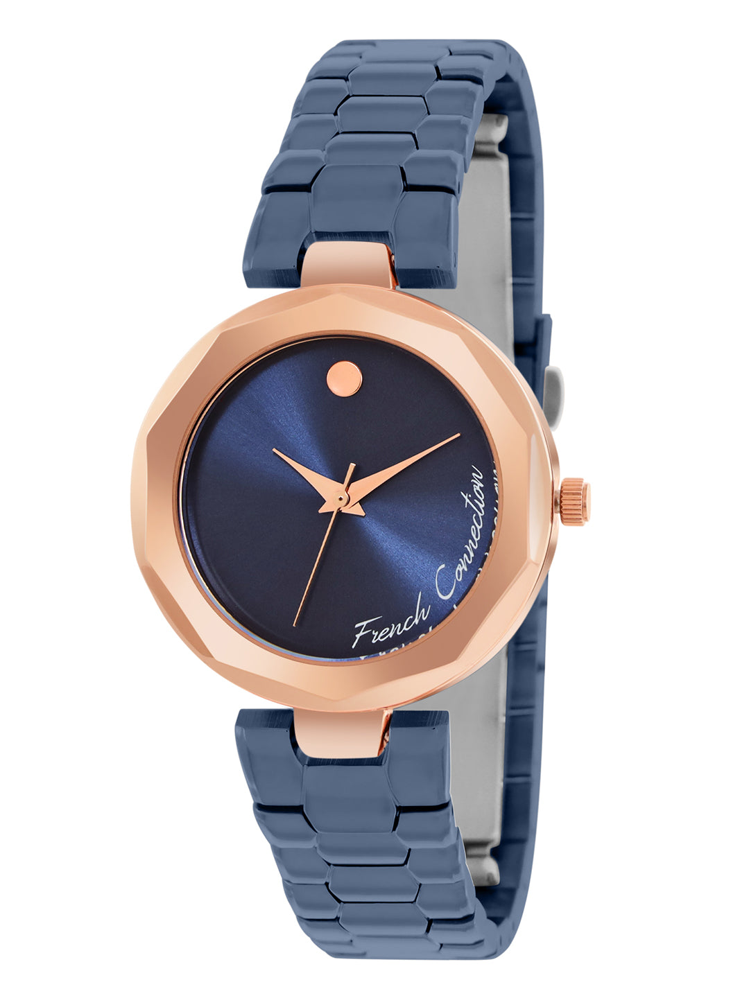 French connection Women Dial & Stainless Steel Bracelet Style Straps Analogue Watch FCH08UM