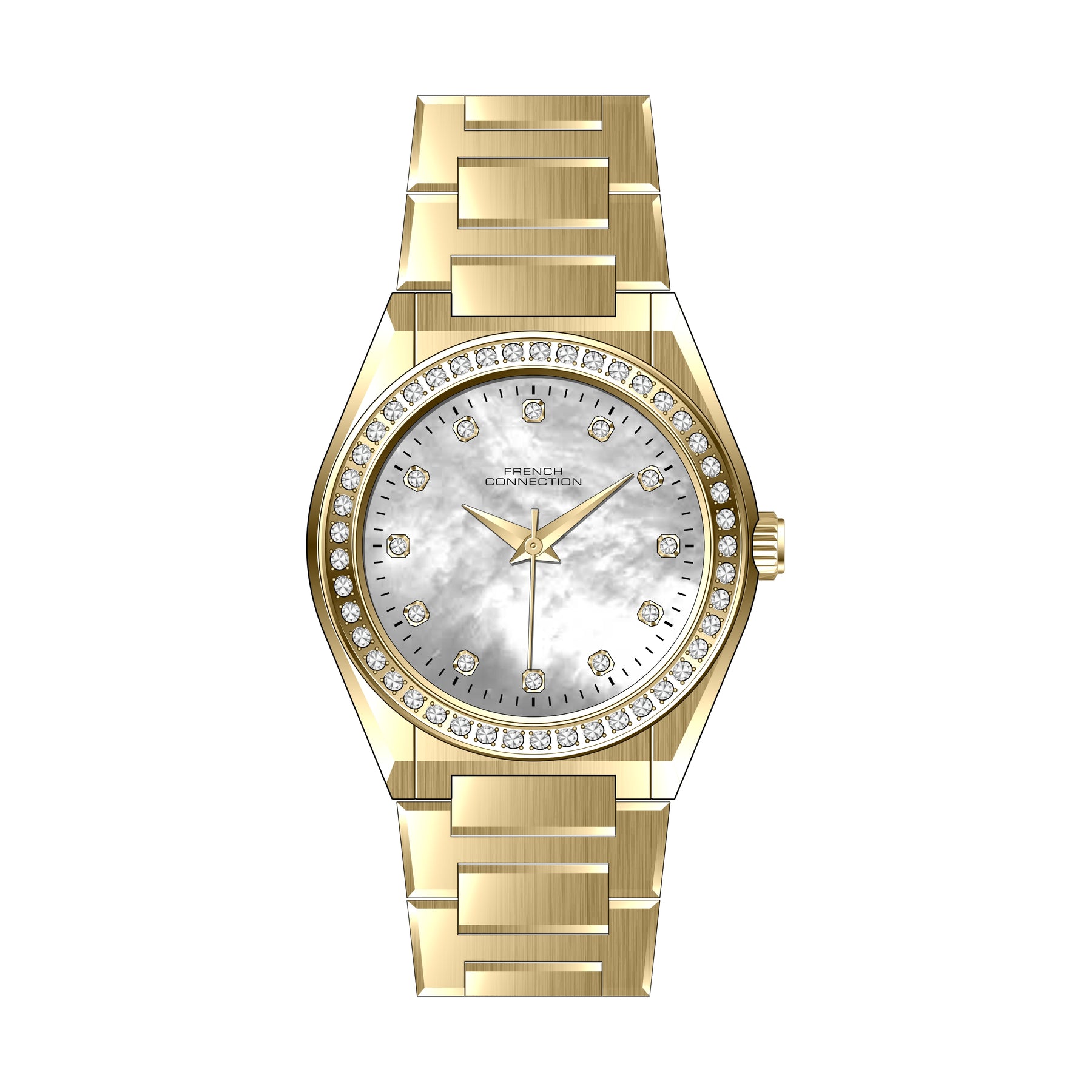 French Connection Analogue White Mop Dial Men's Watch -FCH10GM