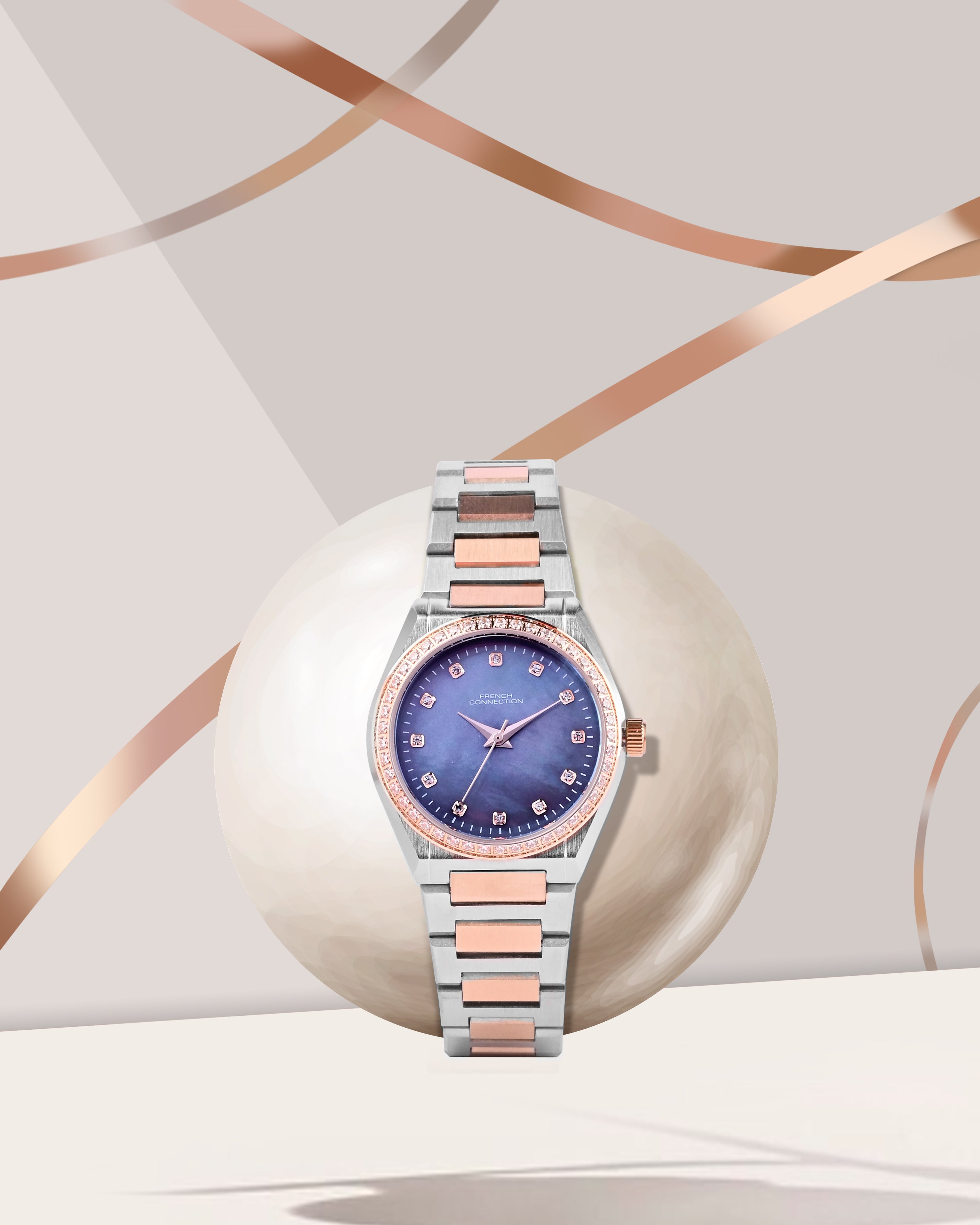French Connection Analogue Grey Mop Dial Women's Watch -FCH10RGM