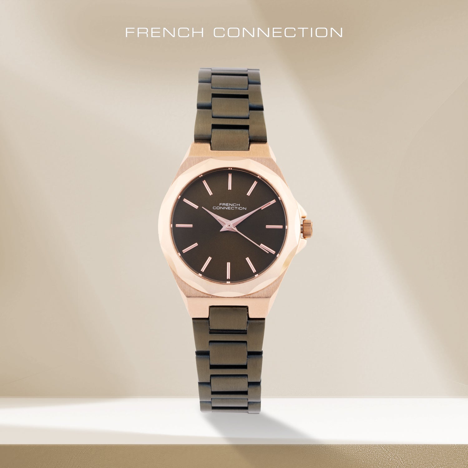 French Connection Women's Alloy Dial & Stainless Steel Bracelet Strap Analogue Watch FCH11OM