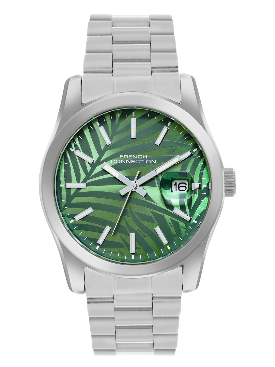 French Connection Green Dial Dated Watch for Men's - FCH14NSM