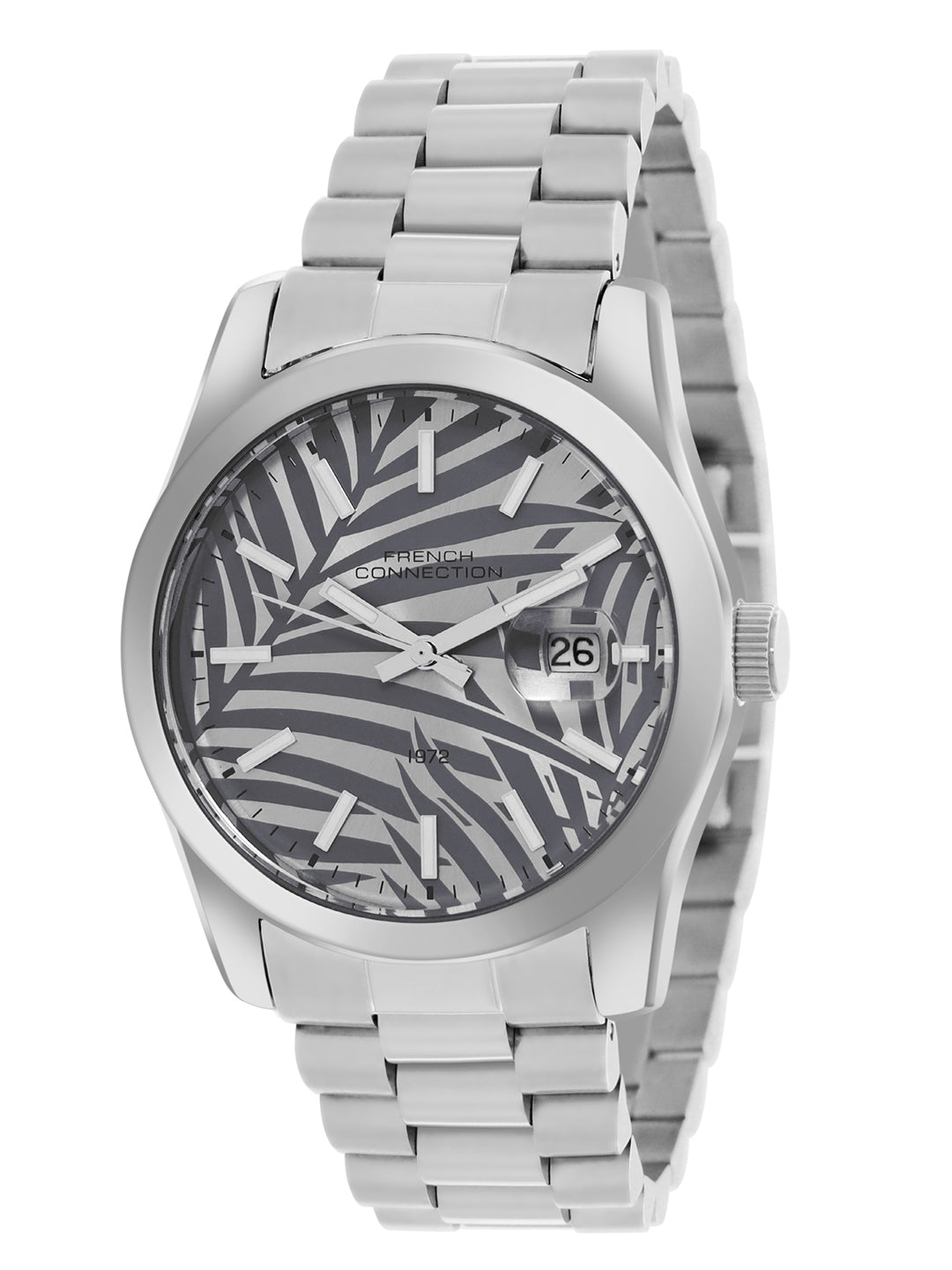 French Connection Grey Dial Dated Watch for Men's - FCH14SM