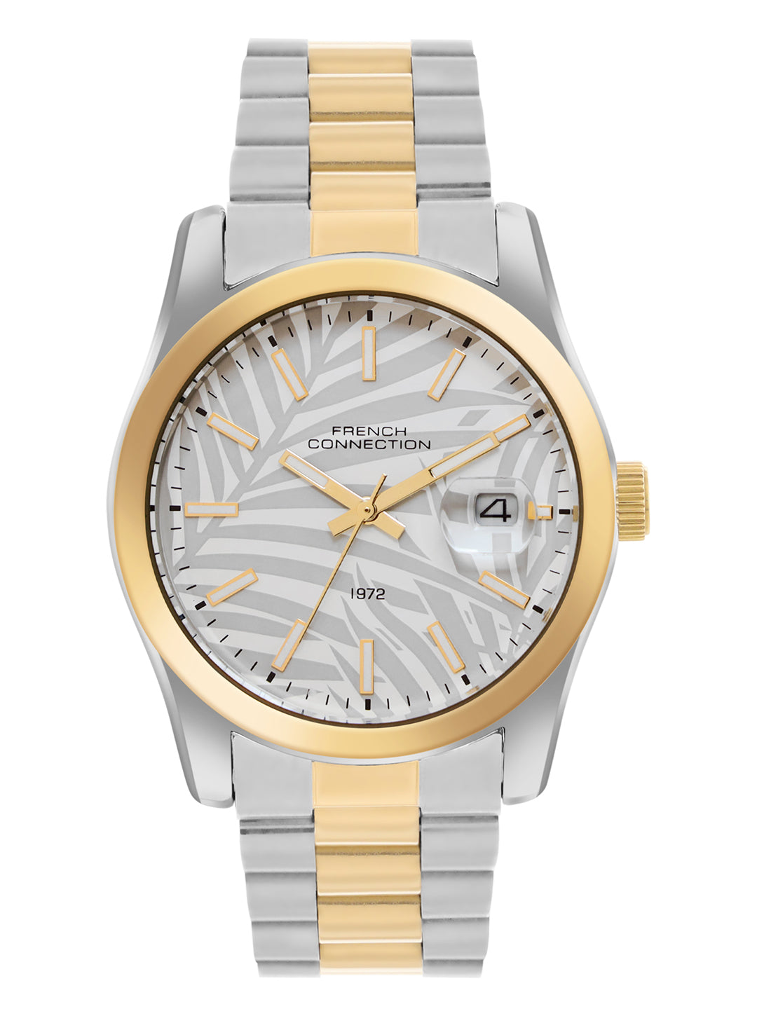 French Connection White Dial Dated Watch for Men's - FCH14STM
