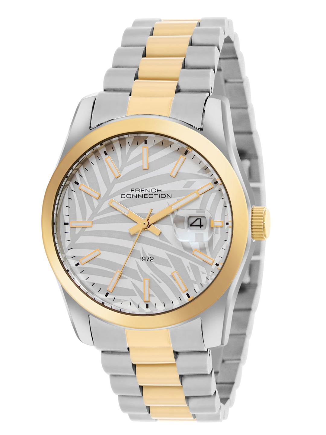 French Connection White Dial Dated Watch for Men's - FCH14STM