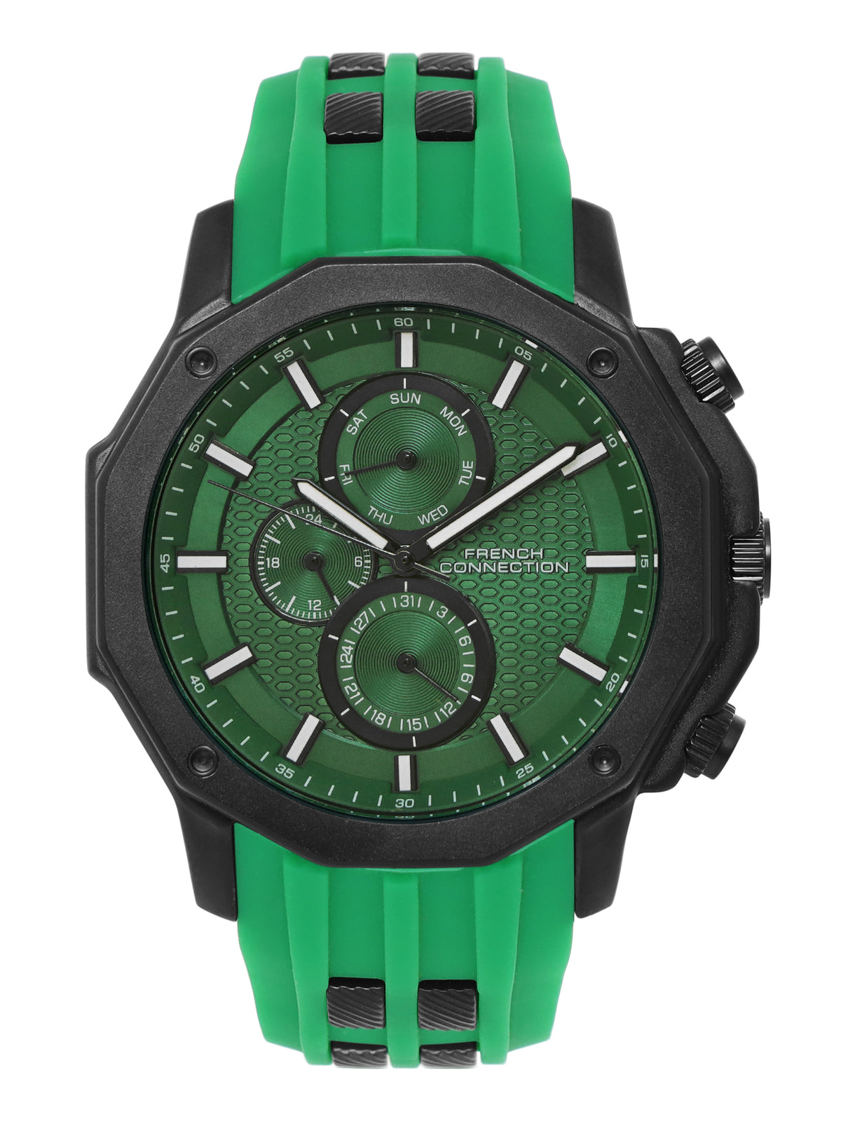 French Connection Green Dial Multifunction Watch for Men's - FCH15NL