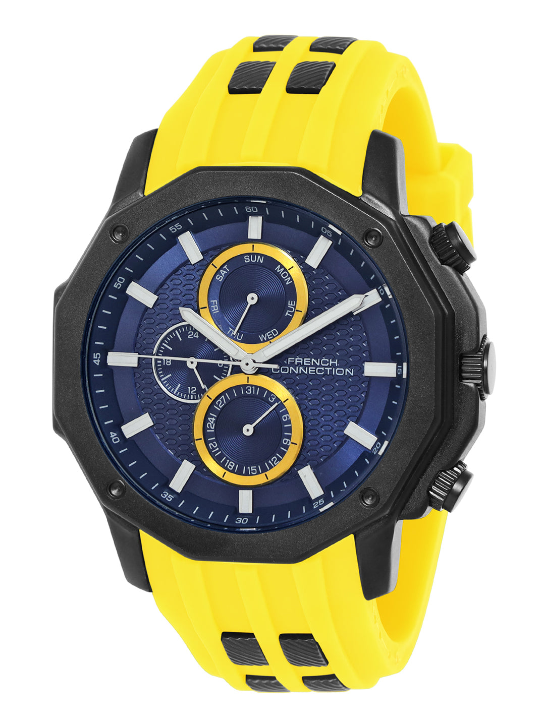 French Connection Blue Dial Multifunction Watch for Men's - FCH15YL