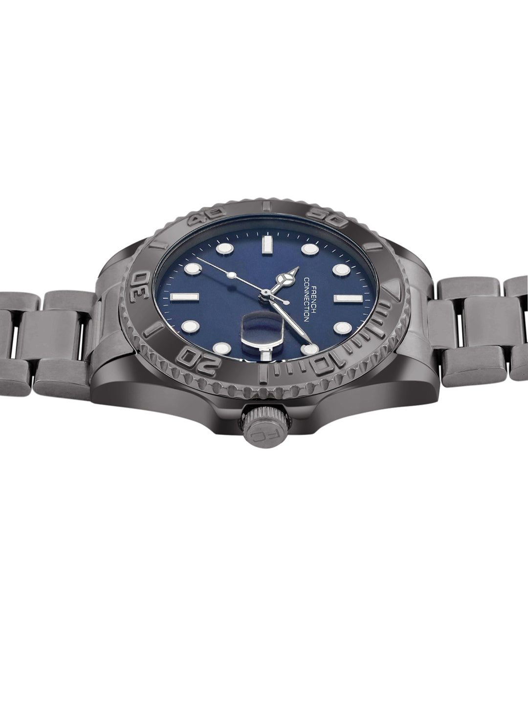 French Connection Blue Dial Dated Watch for Men's - FCH17GNM