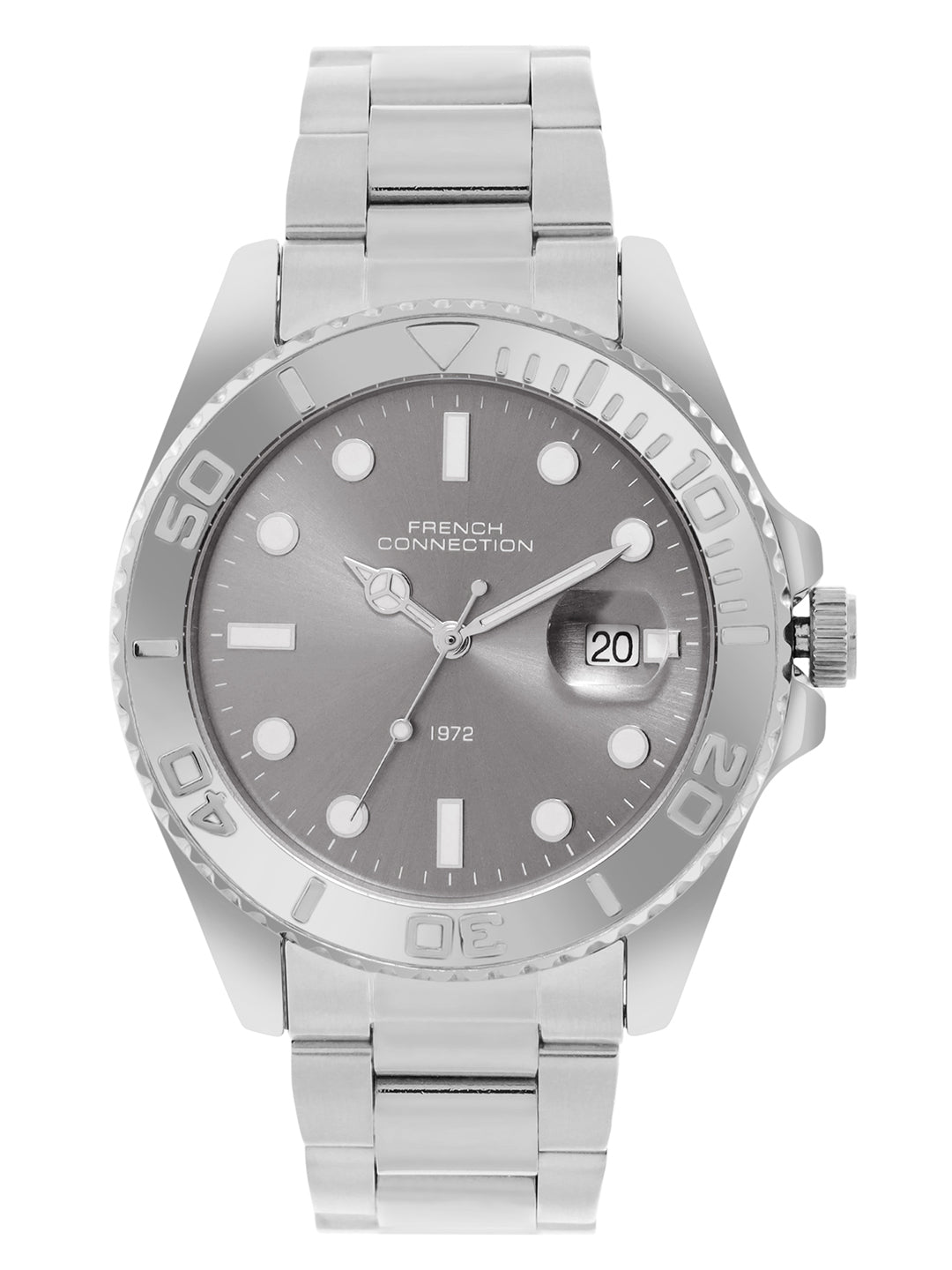 French Connection Grey Dial Dated Watch for Men's - FCH17GSM