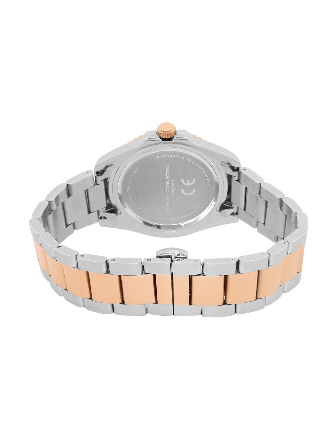 French Connection Silver Dial Dated Watch for Men's - FCH17RTM