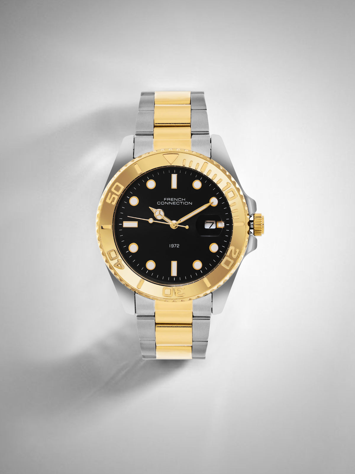 French Connection Black Dial Dated Watch for Men's - FCH17TM