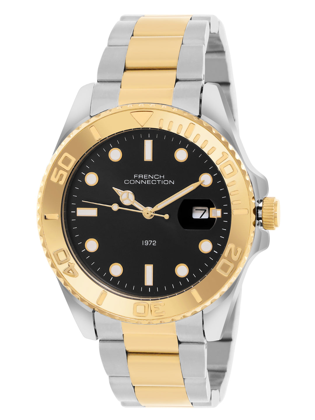 French Connection Black Dial Dated Watch for Men's - FCH17TM